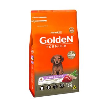 Ração Golden Fórmula Mini Bits Para Cães Filhotes Raças Pequenas Sabor Carne e Arroz