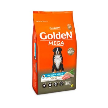 Ração Golden Mega para Cães Adultos de Raças Grandes Sabor Frango e Arroz