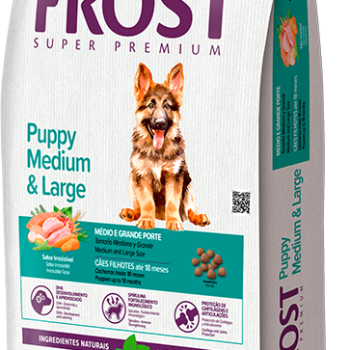 Ração Frost Puppy Medium & Large Médio e Grande Porte Cães filhotes até 18 meses